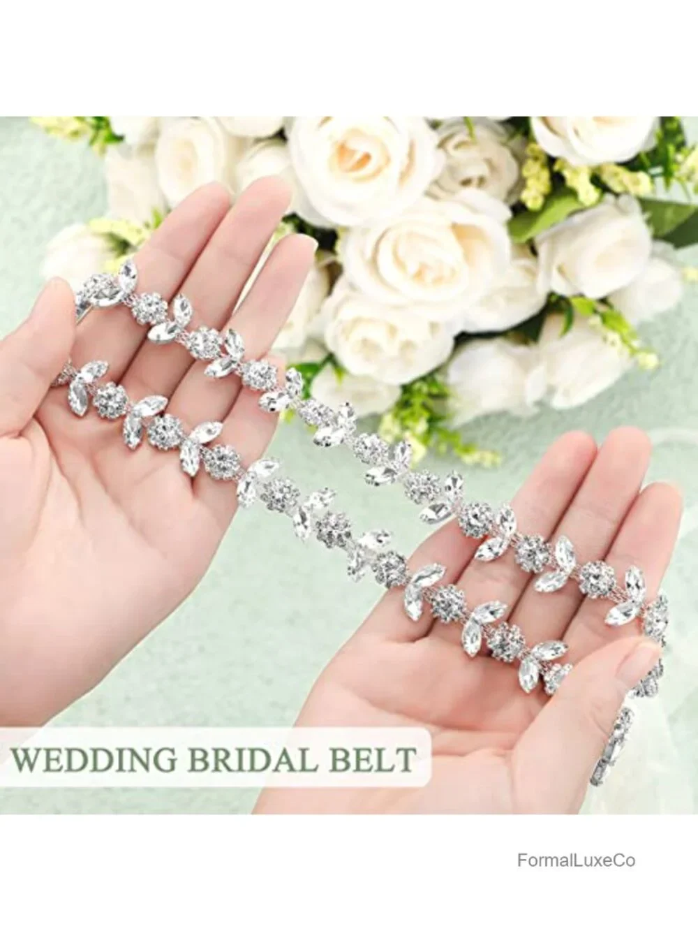 Rhinestone Bridal Belt Wedding Sash Crystal Organza Sash